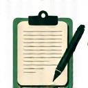 An icon representing a clipboard and pen for consultation.